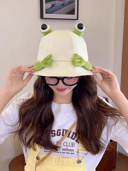 New Cute Big Eyes Frog Bucket Hats Outdoor