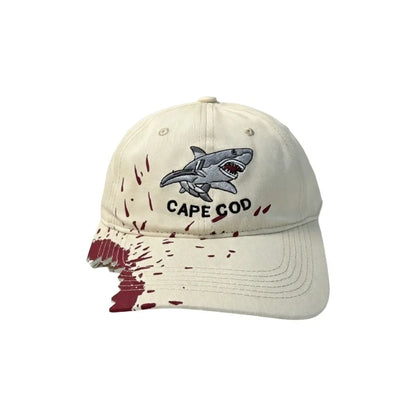 Shark Bite Chomped Brim Embroidered Baseball Cap