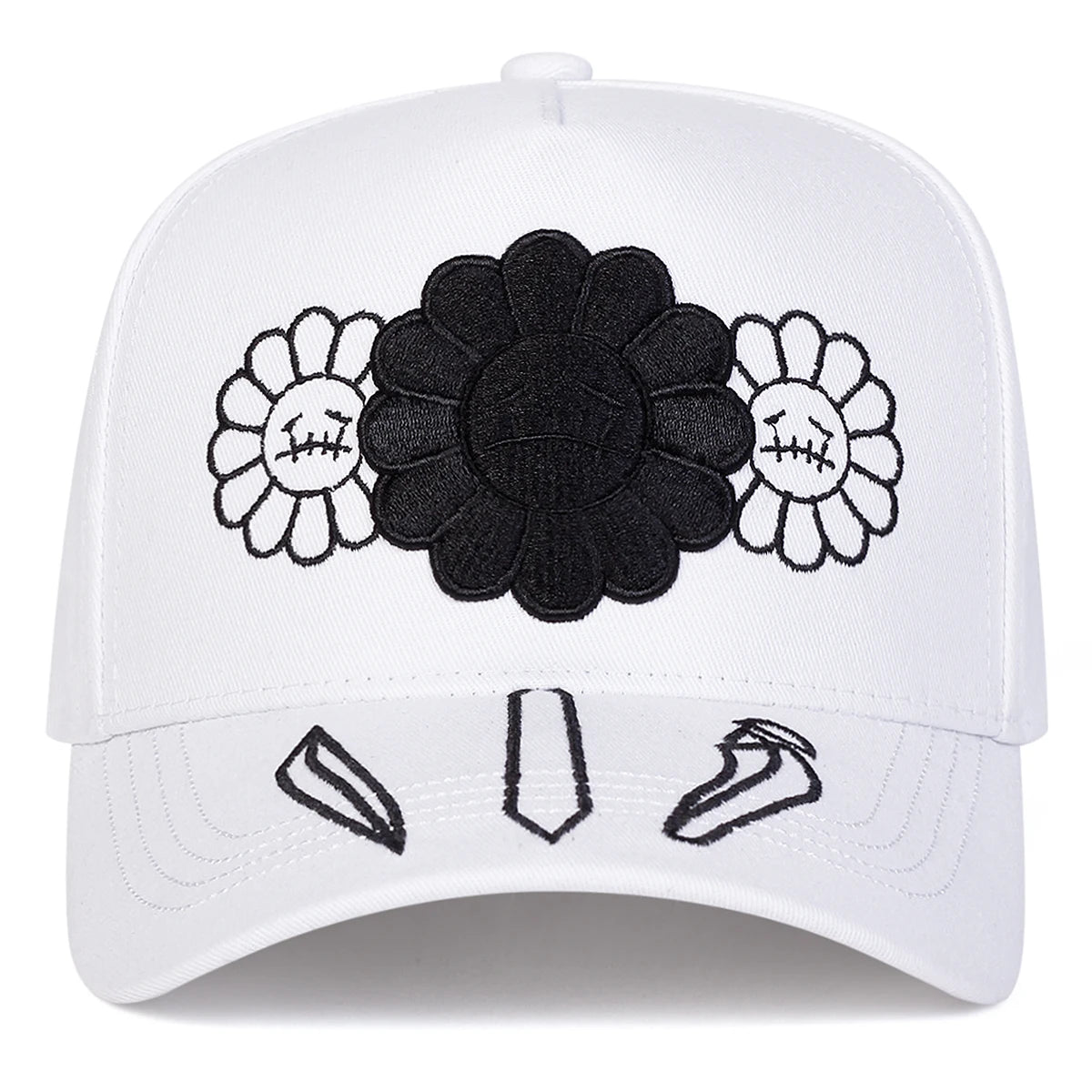 Sunflower Embroidery Adjustable Outdoor Baseball Cap