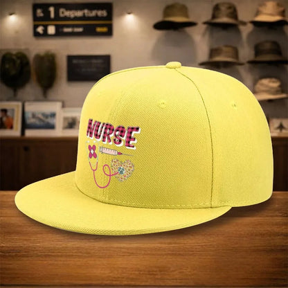 Nurse Stethoscope Heart Snapback Cap