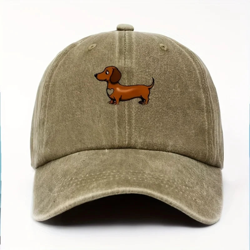 Cute Sausage Dog Print Baseball Cap