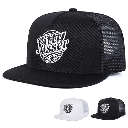 Kitty Kisser Embroidered Mesh Snapback Cap