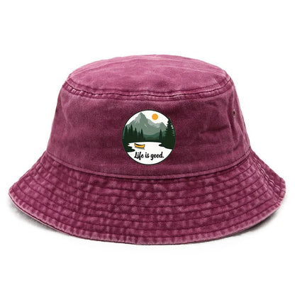 Optimistic Washed Cotton Bucket Hat Outdoor Gift Cap