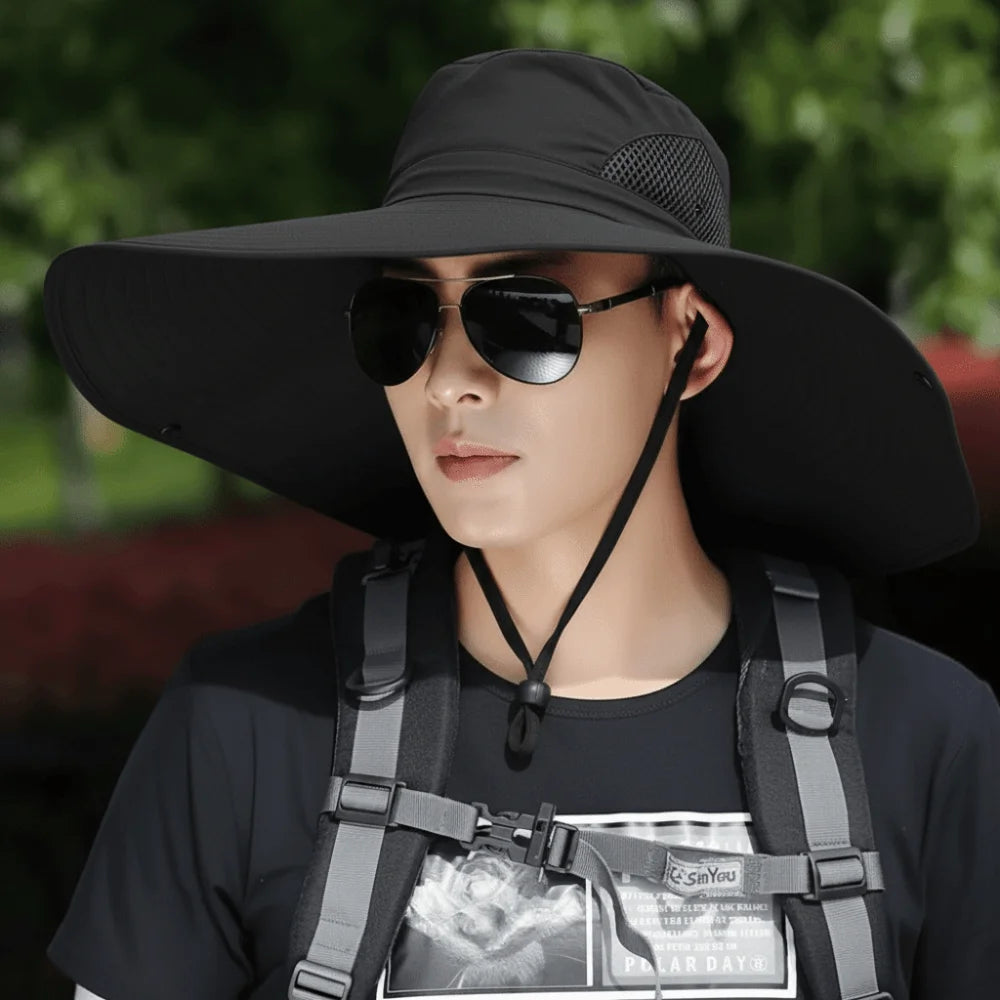 Portable UV Sun Protection Wide Visor Brim Hat 15cm