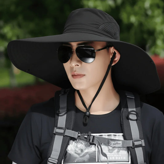 Portable UV Sun Protection Wide Visor Brim Hat 15cm