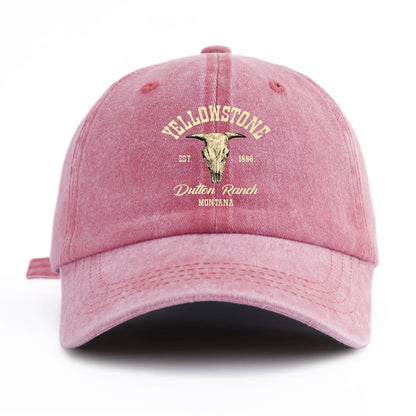 Yellowstone Print Washed Baseball Cap
