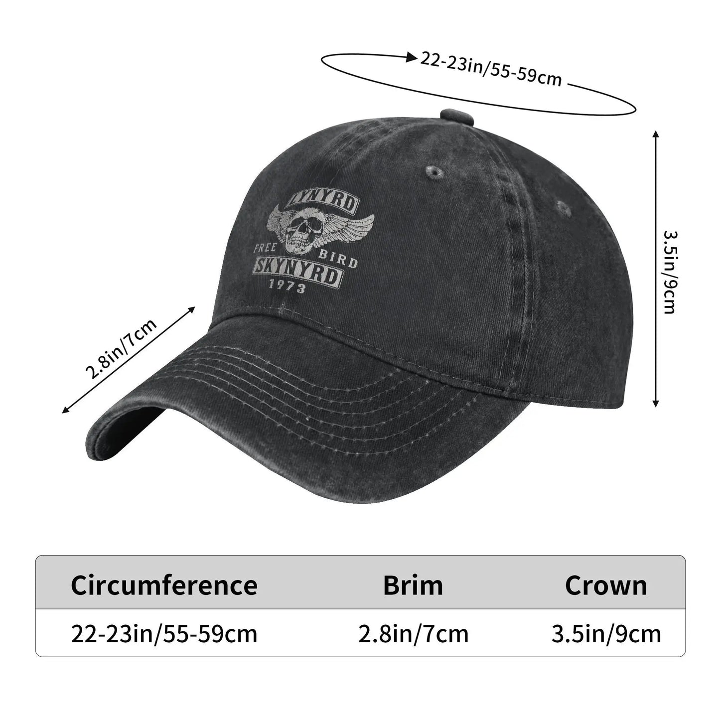 Lynyrded Free Bird Skull Baseball Cap