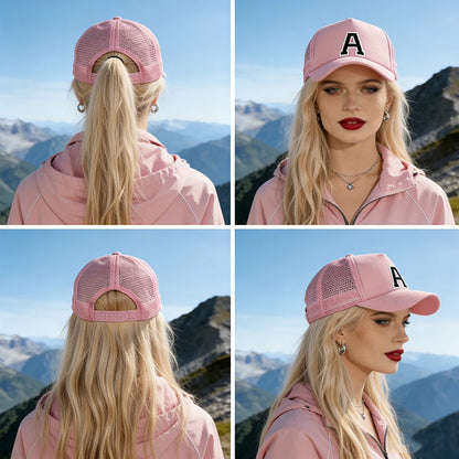 1pc Women's Personalized A-Z Letter Mesh Baseball Cap Lightweight Breathable Outdoor Sun Hat Outdoor Sun Protection Adjustable