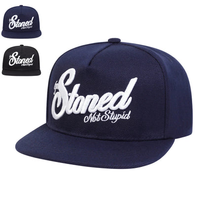 Stoned Letter Embroidered Mesh Snapback Cap
