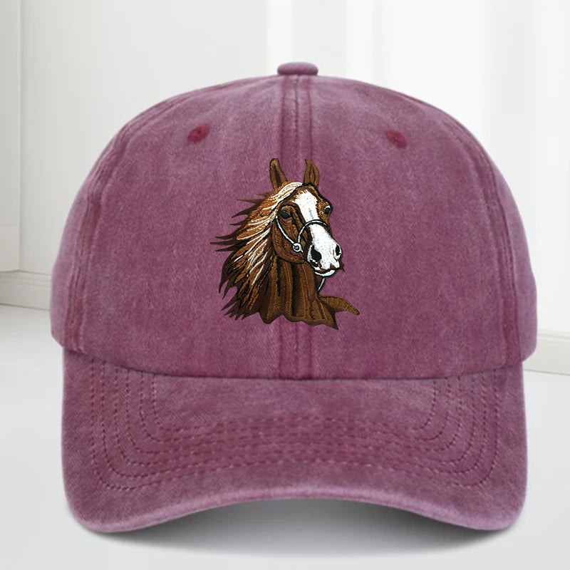 Vintage Horse Pattern Golf Baseball Cap