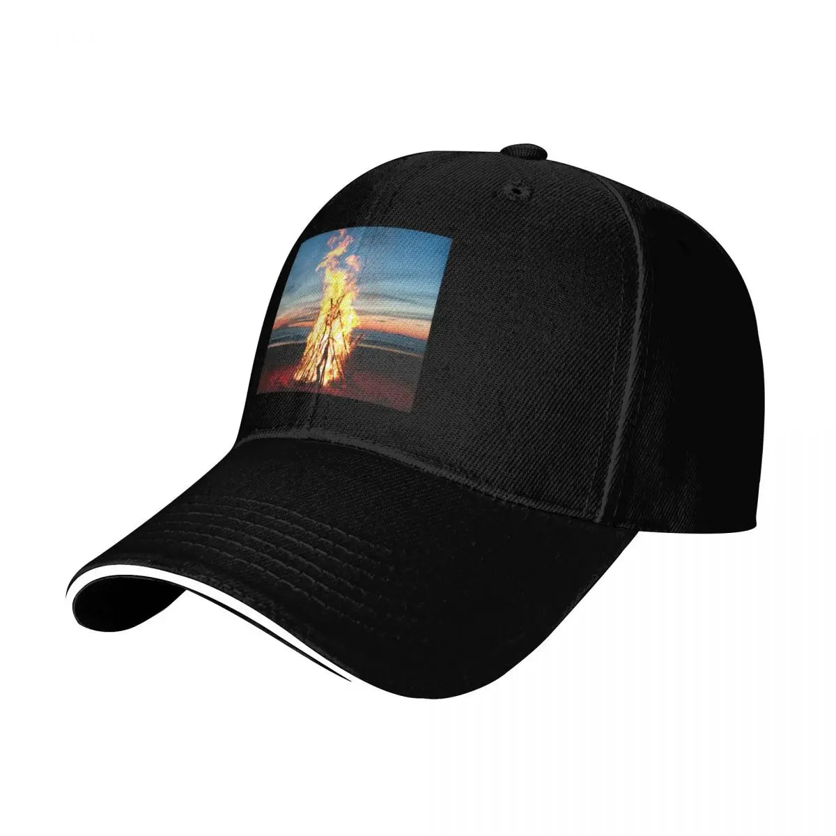 Bonfire In The Beach Vintage Baseball Cap