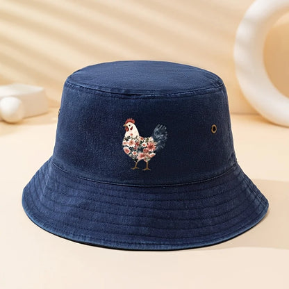 Fashionable Rooster Print Outdoor Bucket Hat