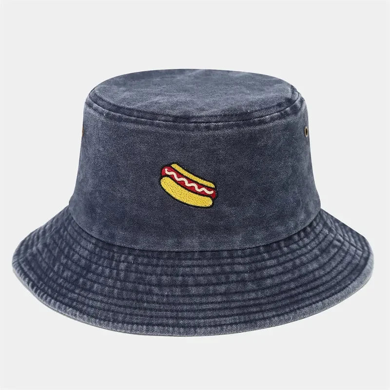 Cartoon Print Cotton Bucket Hat Outdoor Travel Cap