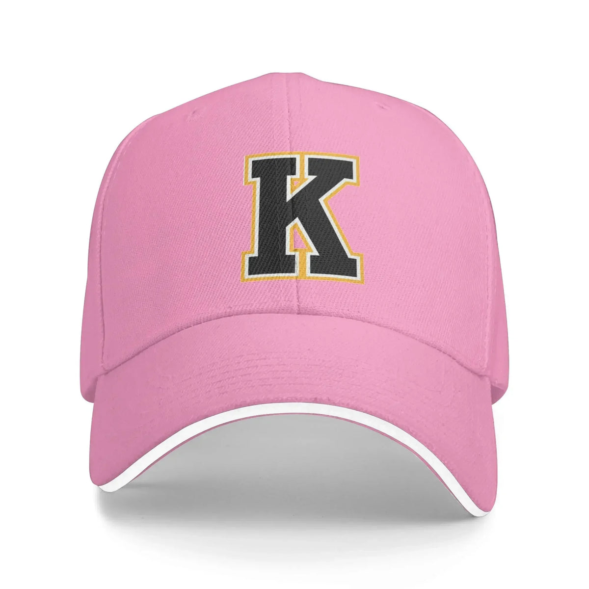 Golden Letter K Camping Baseball Cap