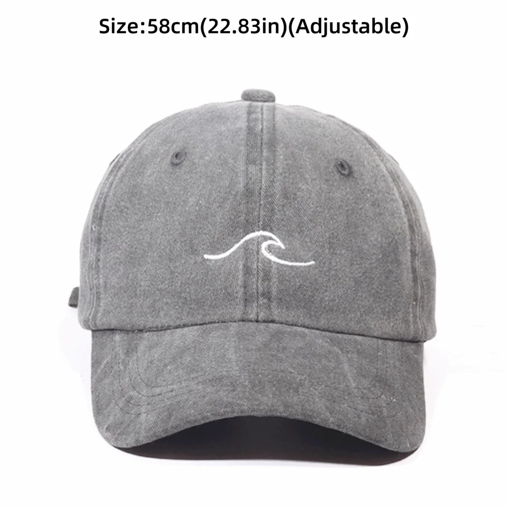 Wave Pattern Embroidered Baseball Cap