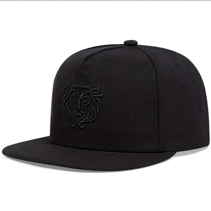 Men Women Lion Embroidered Snapback Cap