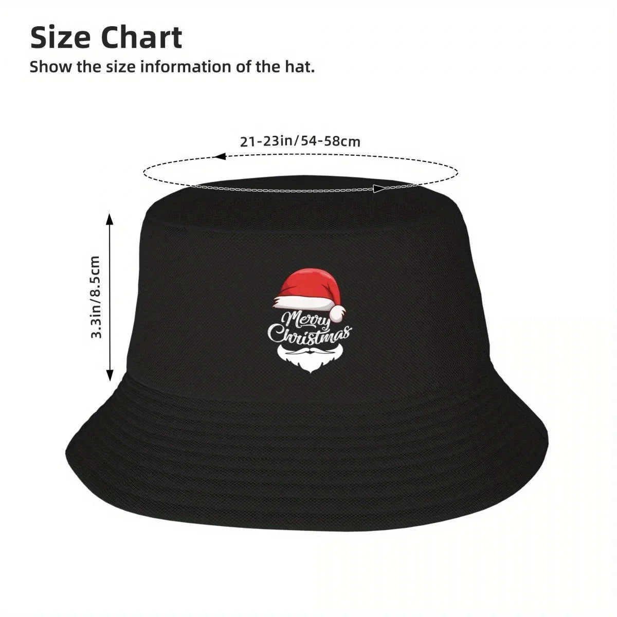 Merry Christmas Graphic Print Festive Bucket Hat Design
