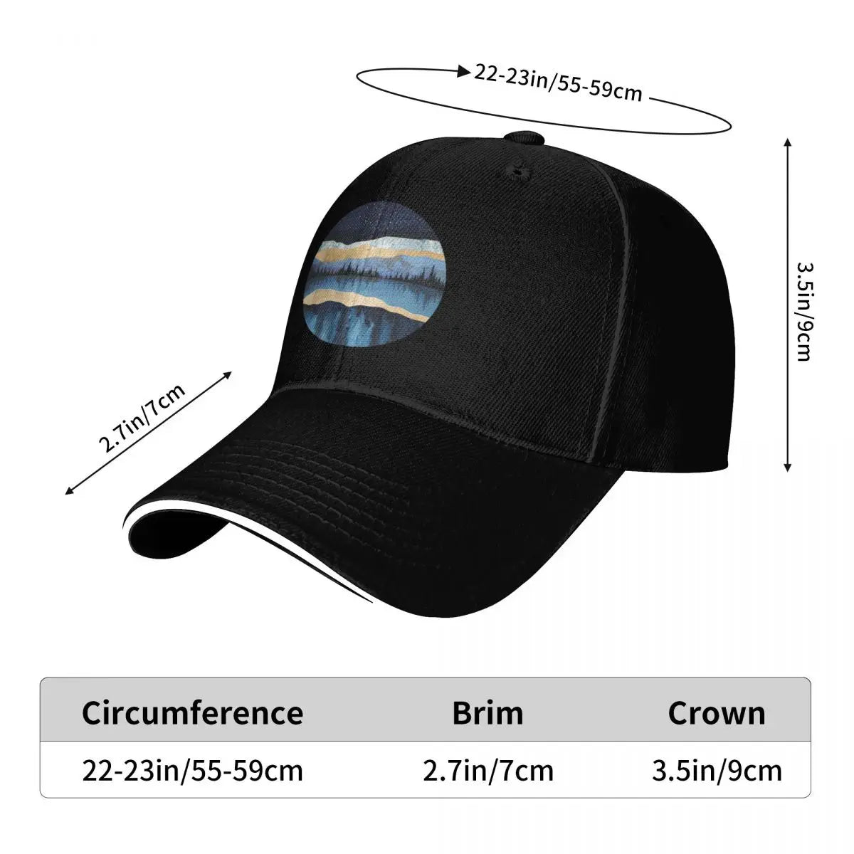 Midnight Lake Scenic Outdoor Baseball Cap