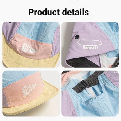 5 Panel Short Brim Embroidered Baseball Cap Ladies' Sun Hat, Quick Dry Breathable Mesh, Lightweight, Stylish Versatile Cap