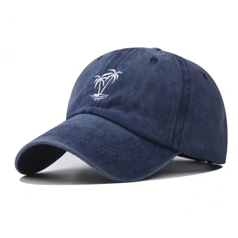 New Fashion Unisex Washed Cotton Cap Coconut Tree