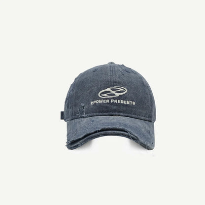 Vintage Hole Baseball Caps Man Streetwear Fashion Print Adjustable