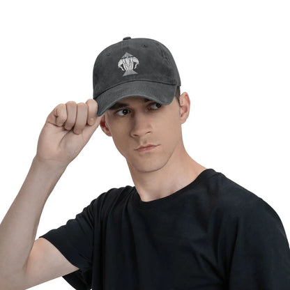 Laos Three Elephant Washed Denim Cap