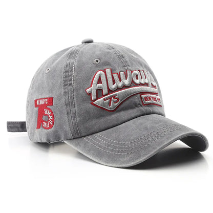 Summer Women Men Baseball Cap Fashion Letter Embroidery Snapback Hat Vintage Washed Cotton Unisex Hip Hop Sun Hat Casquette