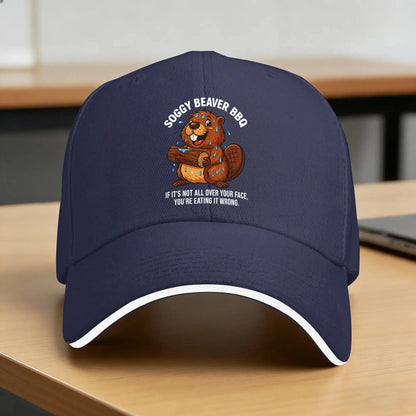 Soggy Beaver BBQ Funny Baseball Cap Style