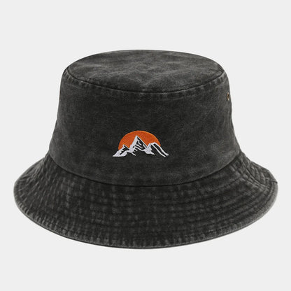 Unisex Washed Plain Bucket Hat Outdoor Travel Cap