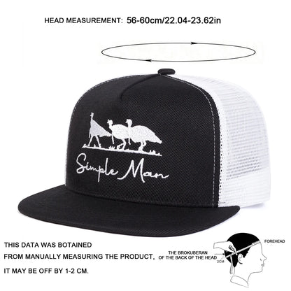 Simple Man Embroidery Casual Snapback Cap