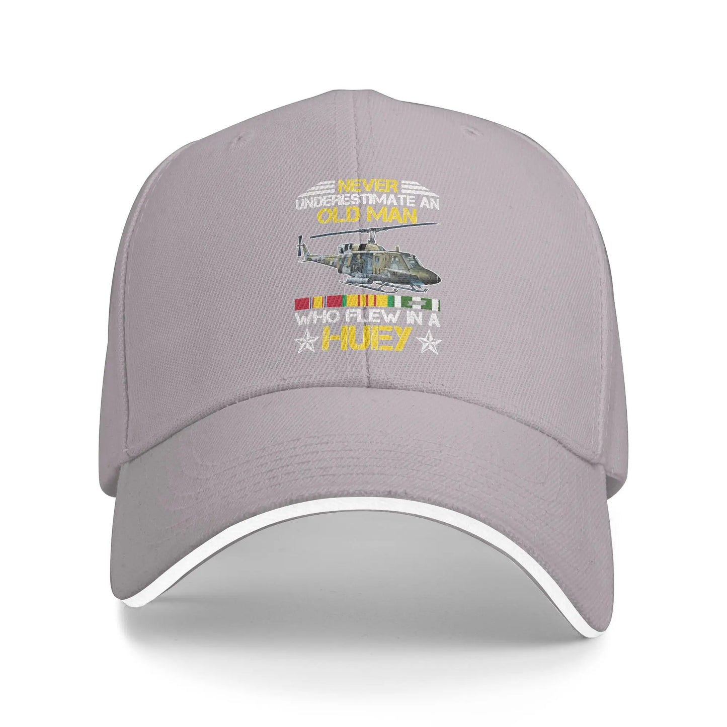 Vietnam Veteran Huey Helicopter Fishing Snapback Baseball Cap
