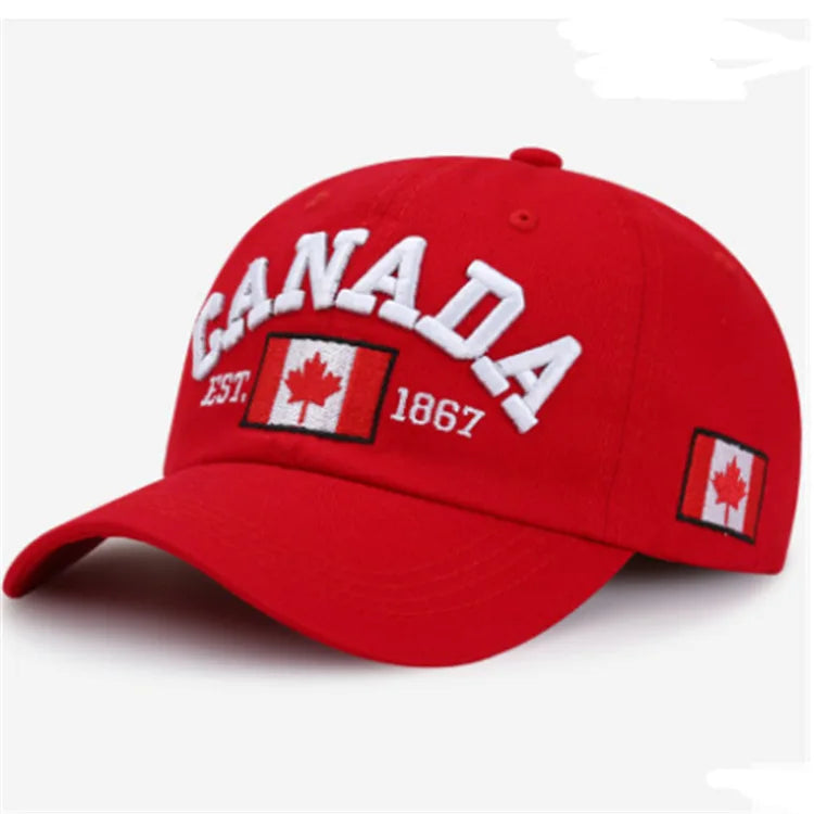Adjustable Canada Maple Leaf Embroidered Baseball Hat For Men And Women Couples, Suitable For Outdoor Sports, Leisure, Sunshade