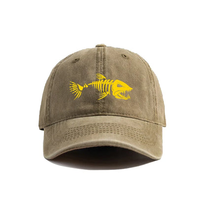 Fishbone Baseball Cap Summer Distressed Dad Hats