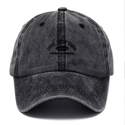 Vintage Letter Print Washed Baseball Cap