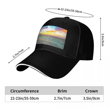 Sunset Over The Ocean Curved Brim Baseball Cap
