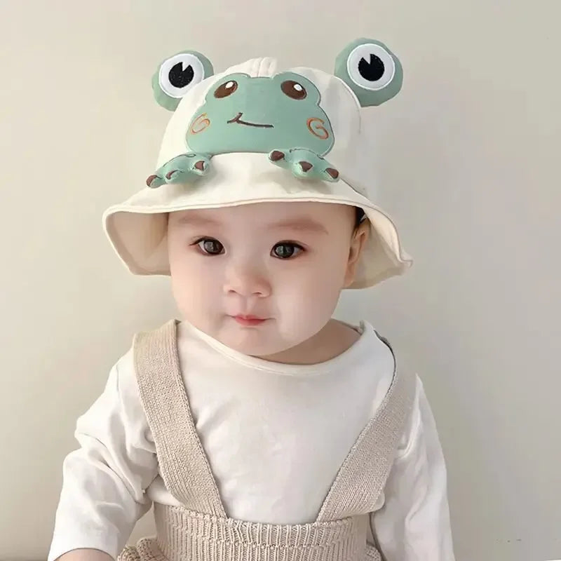 Spring Summer Baby Cartoon Frog Bucket Hat Kids Cute