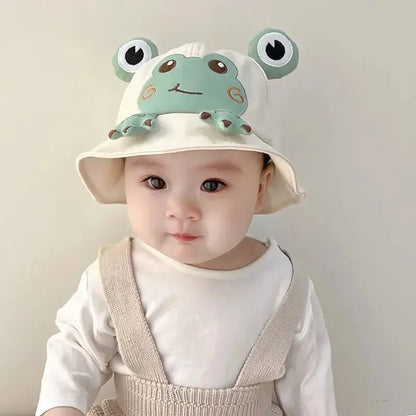 Spring Summer Baby Cartoon Frog Bucket Hat Kids Cute