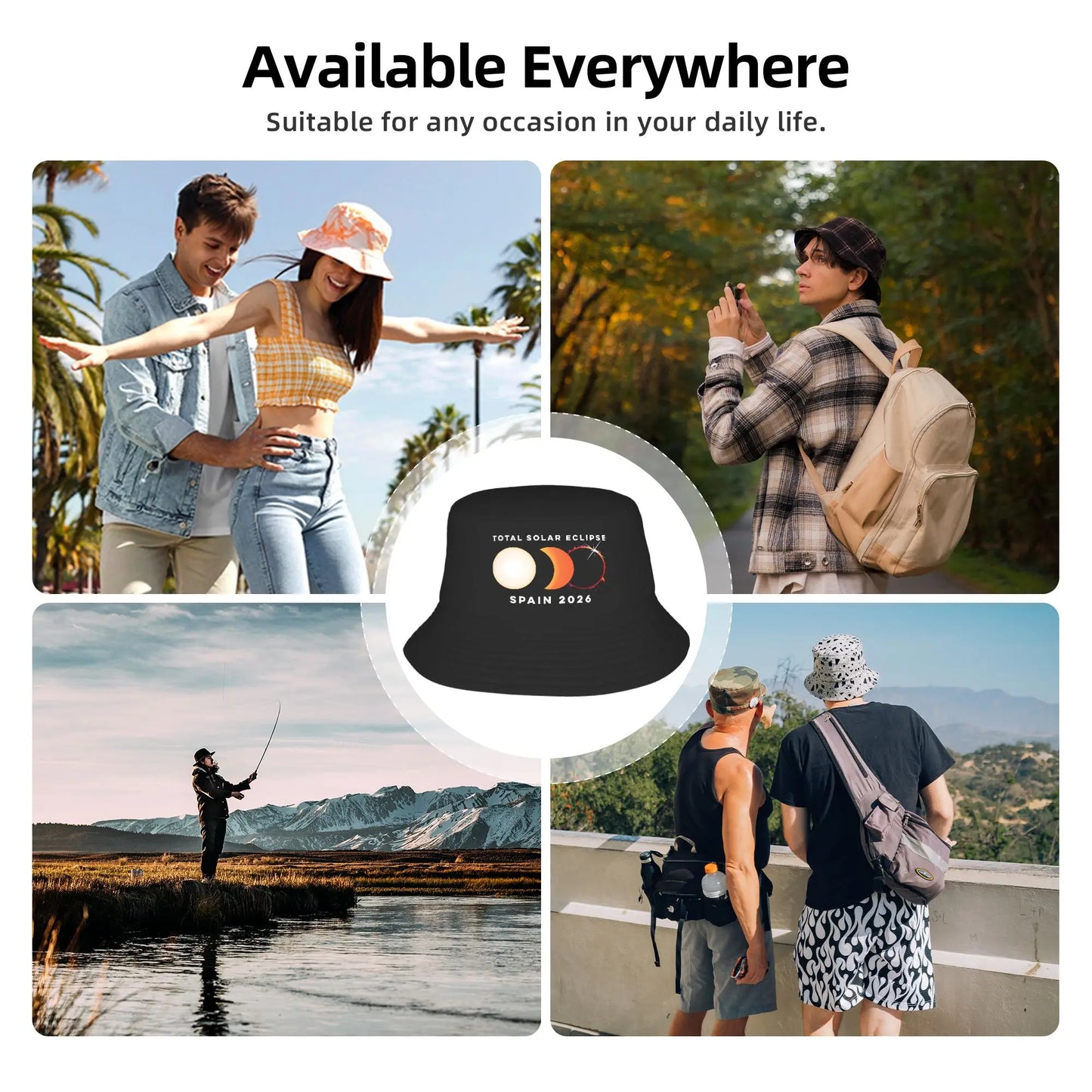 Spain Total Solar Eclipse 2026 Bucket Hat