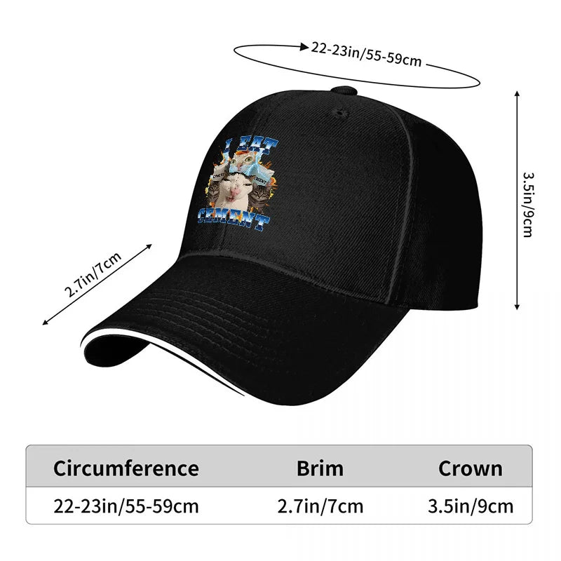 I Eat Cement Cat Baseball Cap
