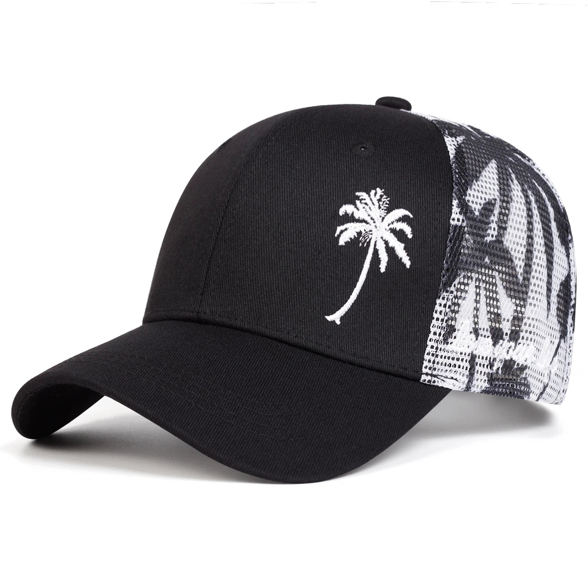 Unisex Coconut Tree Embroidery Baseball Net Caps