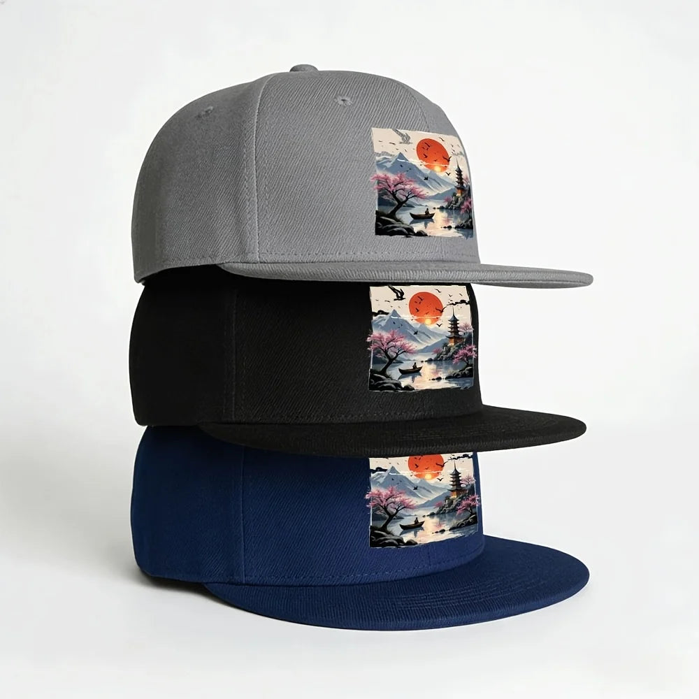 Cherry Blossom Pagoda Outdoor Streetwear Snapback Cap
