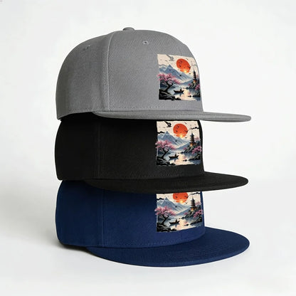Cherry Blossom Pagoda Outdoor Streetwear Snapback Cap