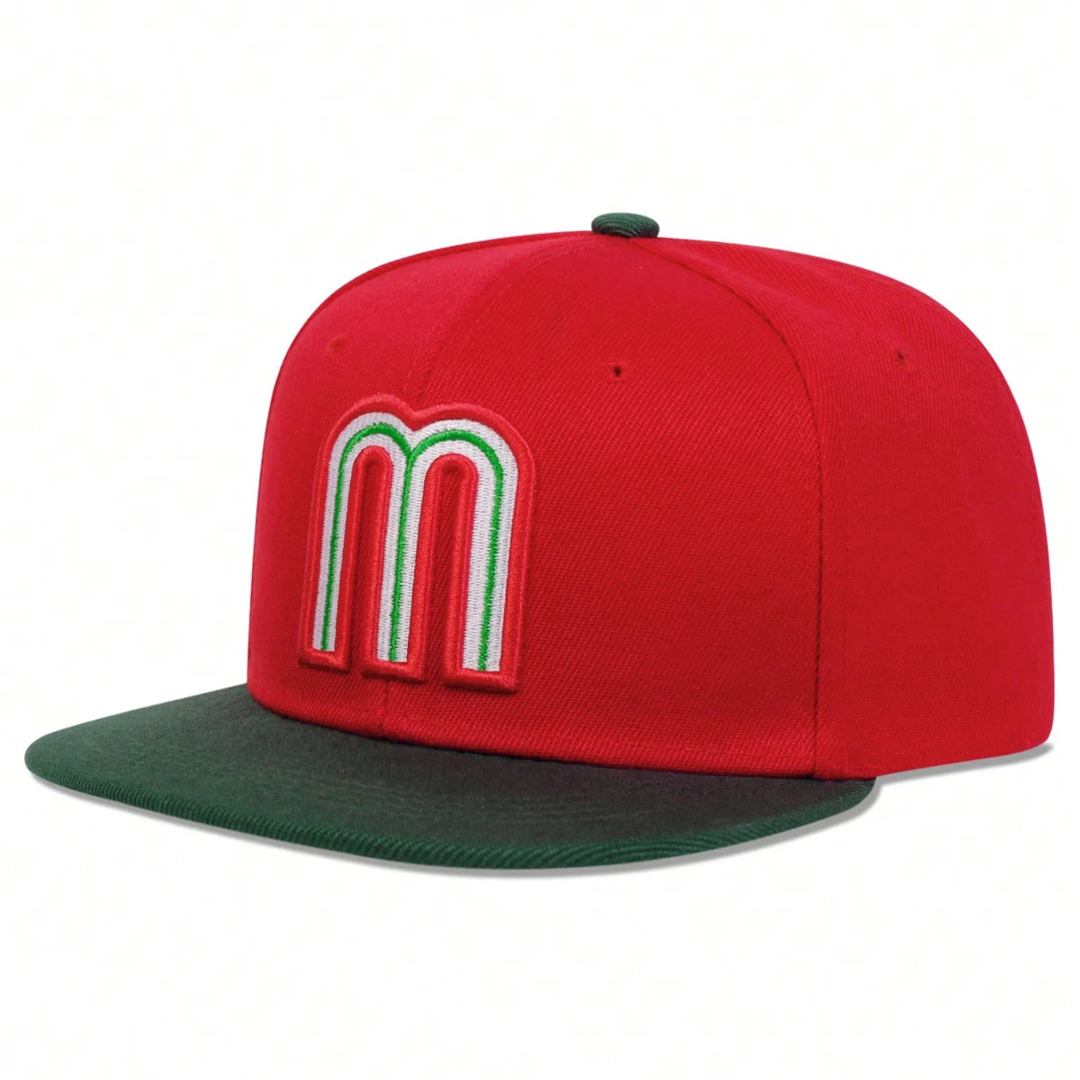 Unisex M Letter Embroidered Hip-Hop Snapback Cap