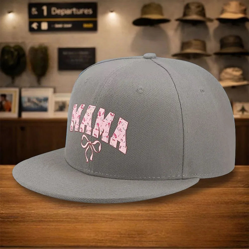 Mama Leopard Print Bow Snapback Cap