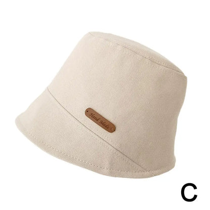 Soft Cotton Solid Color Sun Hats Black Foldable Bucket Hat