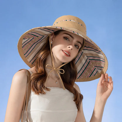 Reversible Wide Brim Summer Kids Bucket Hat