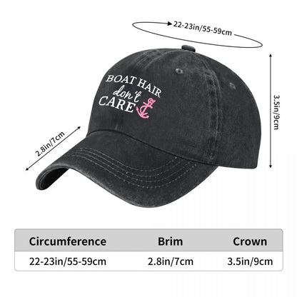 Boat Hair Don't Care Green Washed Baseball Cap