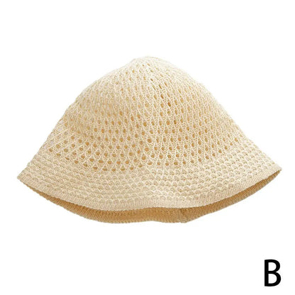 Summer Breathable Hollow Knitted Bucket Hats