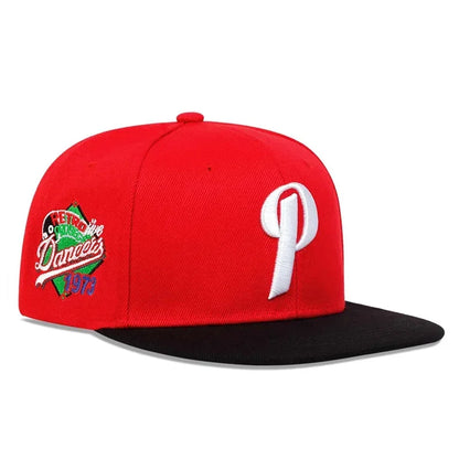 Unisex P Letter Embroidered Snapback Cap