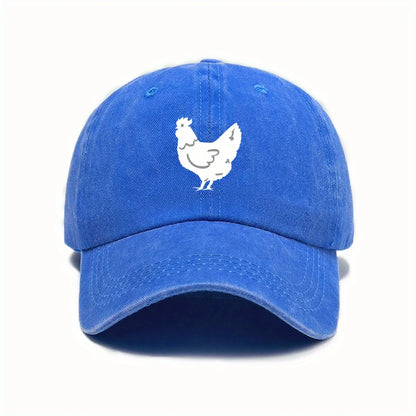 White Hen Print Casual Baseball Cap